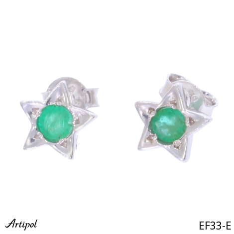 Earrings EF33-E with real Emerald