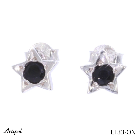 Earrings EF33-ON with real Black Onyx