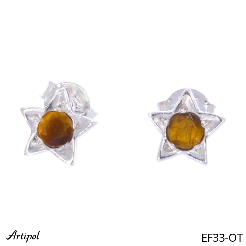 Boucles d'oreilles EF33-OT en Oeil de tigre véritable