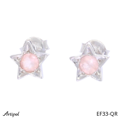 Boucles d'oreilles EF33-QR en Quartz rose véritable