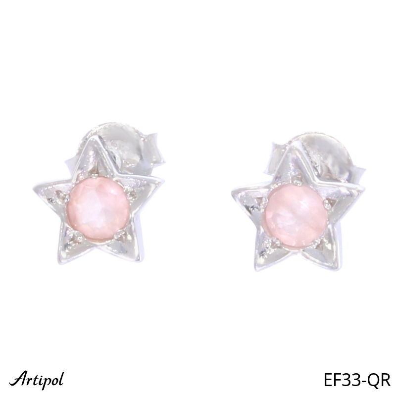 Earrings EF33-QR with real Rose Quartz
