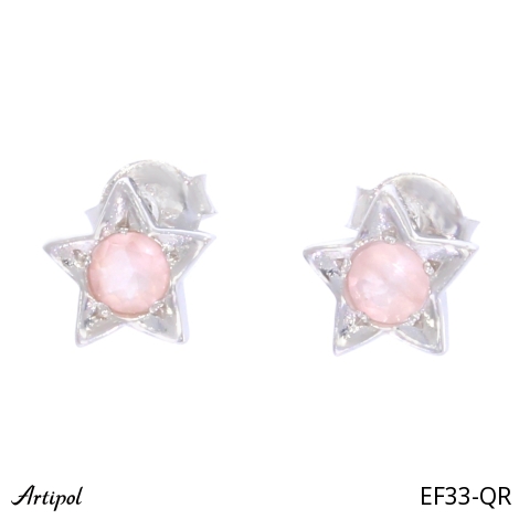 Earrings EF33-QR with real Rose Quartz
