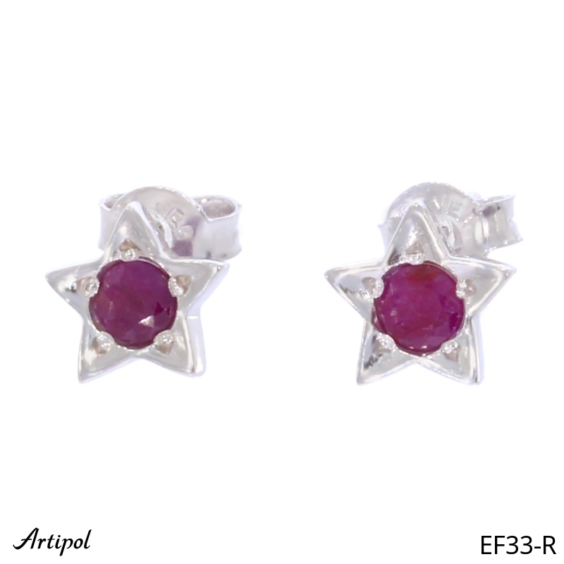 Earrings EF33-R with real Ruby