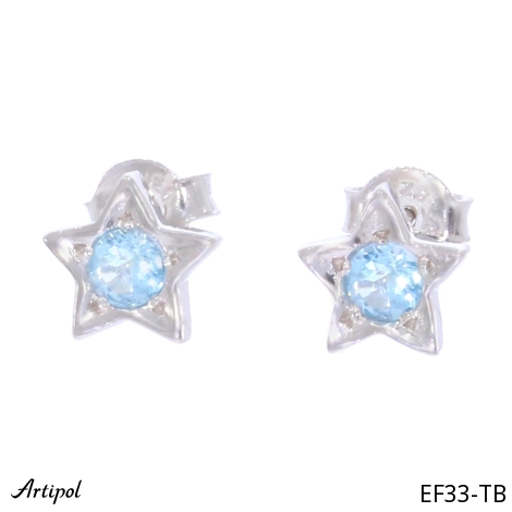 Boucles d'oreilles EF33-TB en Topaze bleue véritable