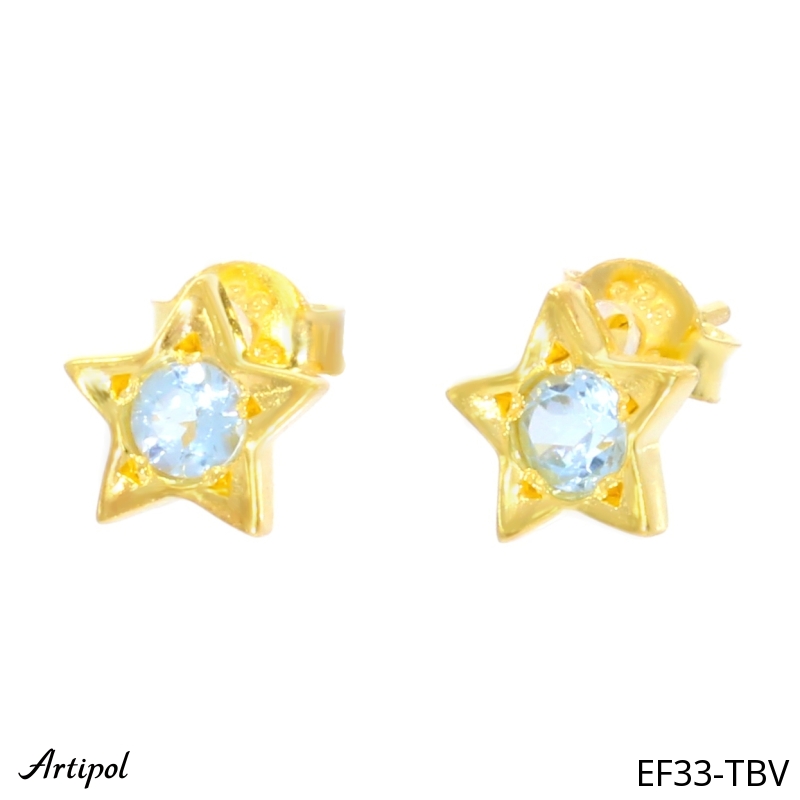 Boucles d'oreilles EF33-TBV en Topaze bleue véritable