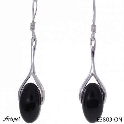 Earrings E3803-ON with real Black Onyx