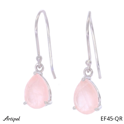 Earrings EF45-QR with real Rose Quartz