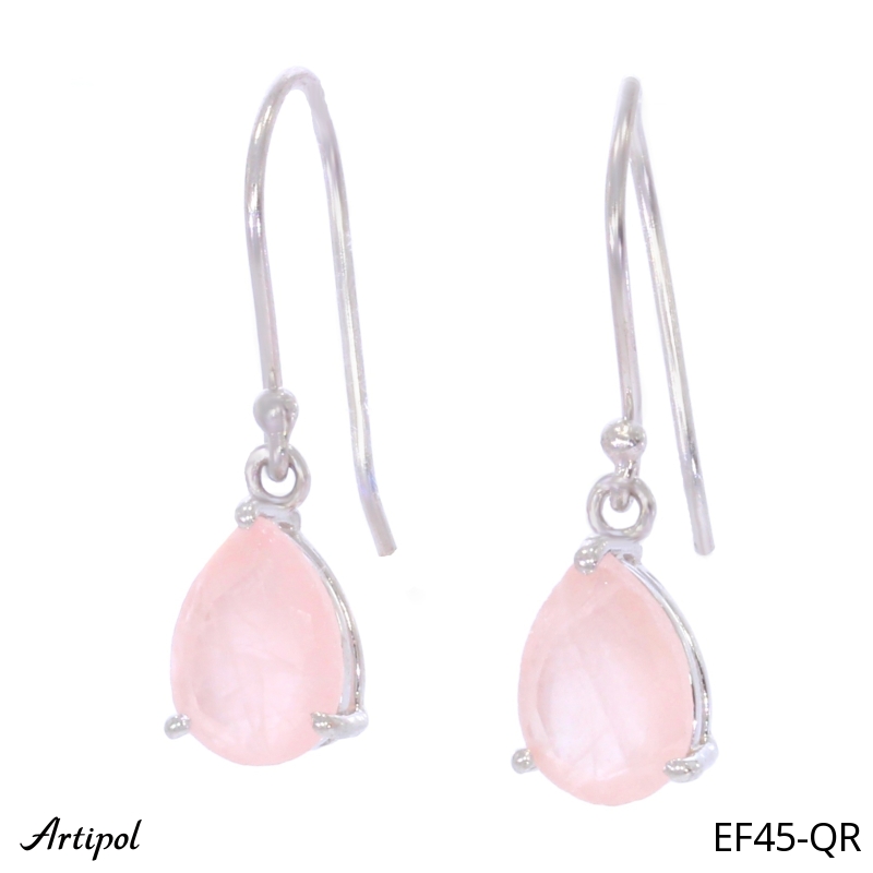 Earrings EF45-QR with real Rose Quartz