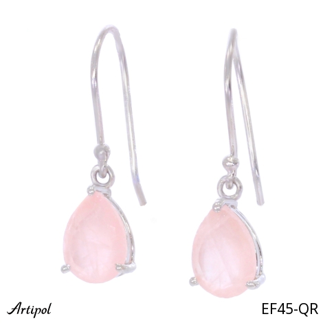 Earrings EF45-QR with real Rose Quartz