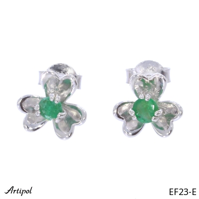 Earrings EF23-E with real Emerald