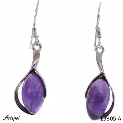 Earrings E3805-A with real Amethyst