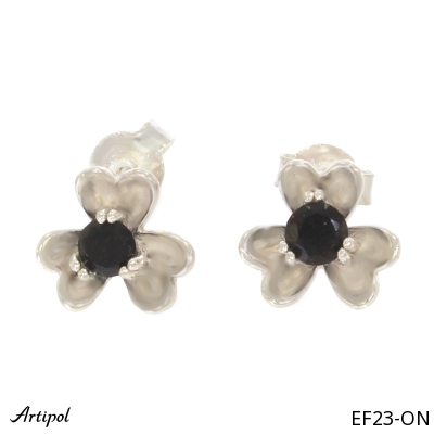Boucles d'oreilles EF23-ON en Onyx noir véritable