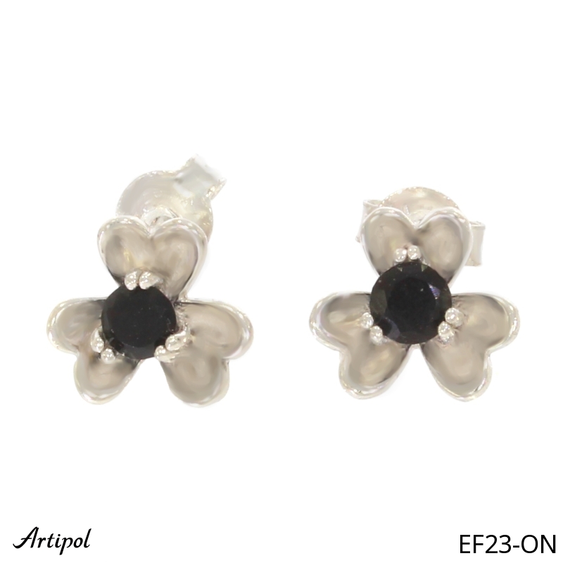 Earrings EF23-ON with real Black Onyx