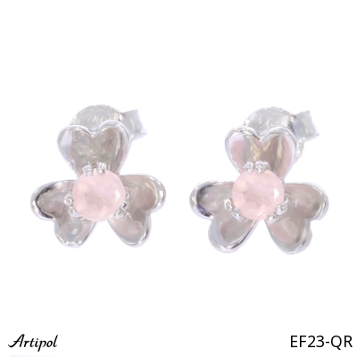 Boucles d'oreilles EF23-QR en Quartz rose véritable