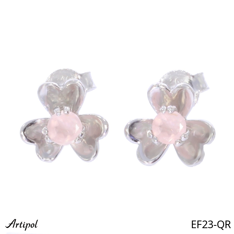Boucles d'oreilles EF23-QR en Quartz rose véritable