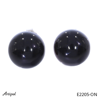 Earrings E2205-ON with real Black Onyx