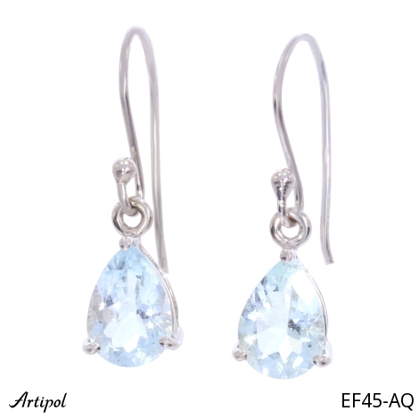Boucles d'oreilles EF45-AQ en Aigue-marine véritable