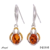 Earrings E4209-B with real Amber