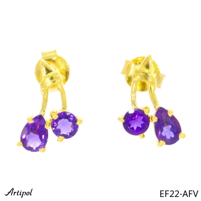 Ohrringe EF22-AFV mit echter Amethyst