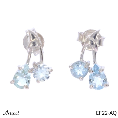 Boucles d'oreilles EF22-AQ en Aigue-marine véritable