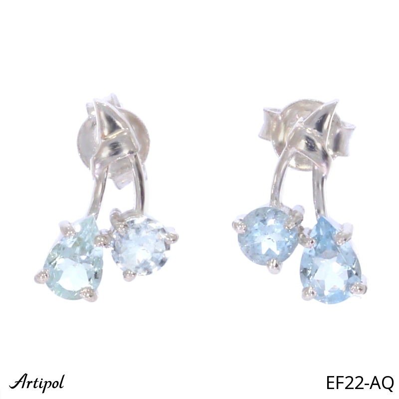 Boucles d'oreilles EF22-AQ en Aigue-marine véritable