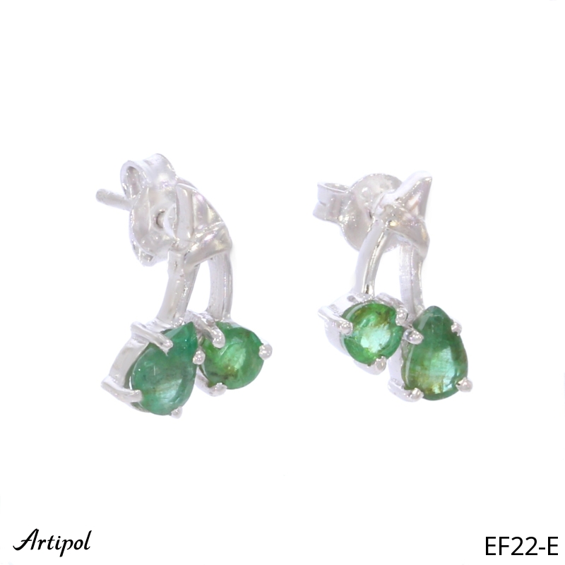 Earrings EF22-E with real Emerald