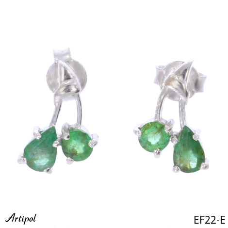 Earrings EF22-E with real Emerald