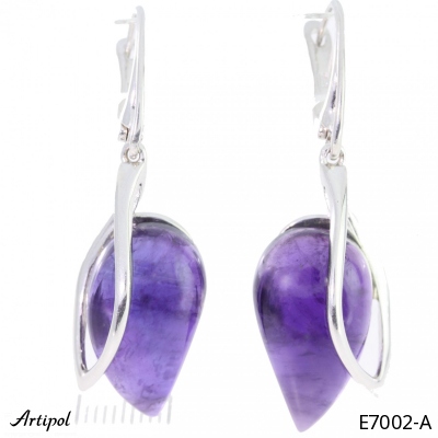 Earrings E7002-A with real Amethyst
