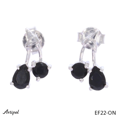 Boucles d'oreilles EF22-ON en Onyx noir véritable