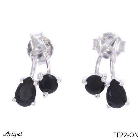 Ohrringe EF22-ON mit echter Schwarzem Onyx