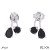 Boucles d'oreilles EF22-ON en Onyx noir véritable