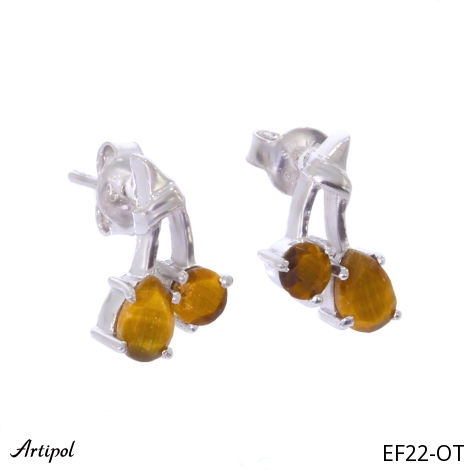 Boucles d'oreilles EF22-OT en Oeil de tigre véritable