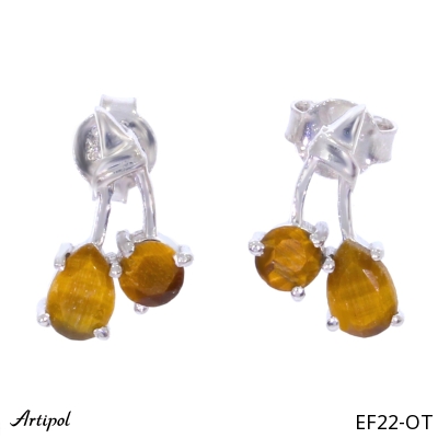 Boucles d'oreilles EF22-OT en Oeil de tigre véritable