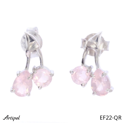 Earrings EF22-QR with real Rose Quartz