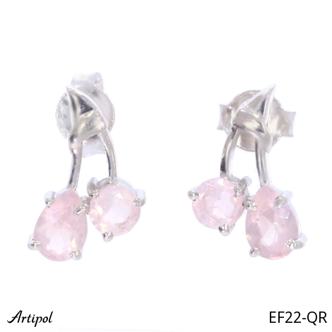 Boucles d'oreilles EF22-QR en Quartz rose véritable
