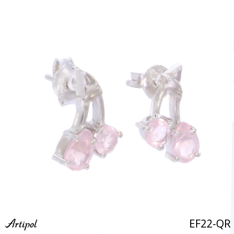 Earrings EF22-QR with real Rose Quartz