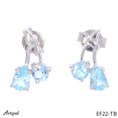Boucles d'oreilles EF22-TB en Topaze bleue véritable