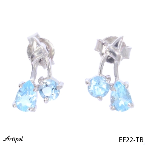 Boucles d'oreilles EF22-TB en Topaze bleue véritable