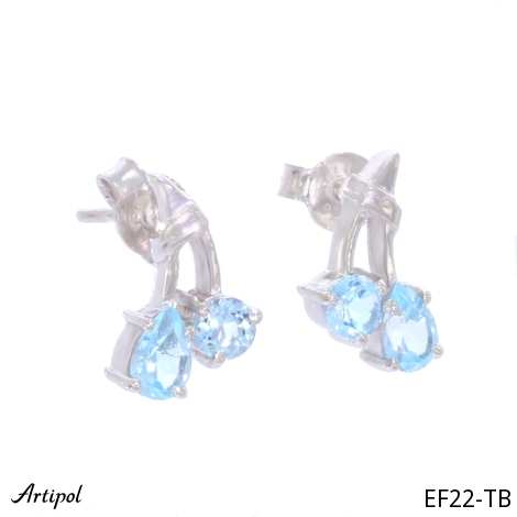 Boucles d'oreilles EF22-TB en Topaze bleue véritable