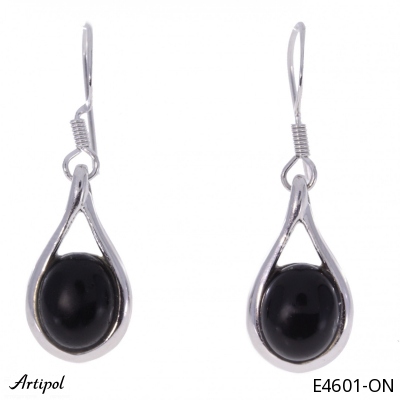 Earrings E4601-ON with real Black Onyx