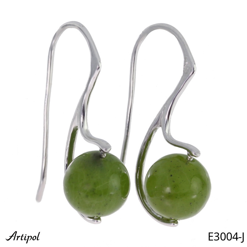 Earrings E3004-J with real Jade