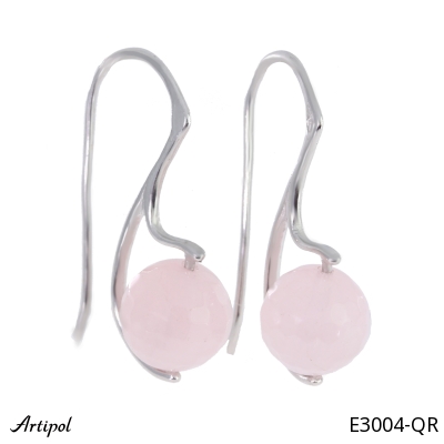 Earrings E3004-QR with real Rose Quartz