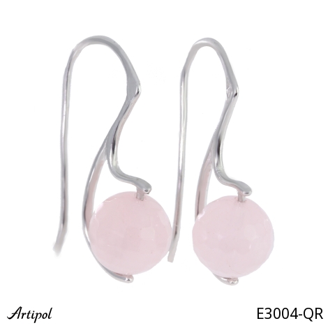 Boucles d'oreilles E3004-QR en Quartz rose véritable