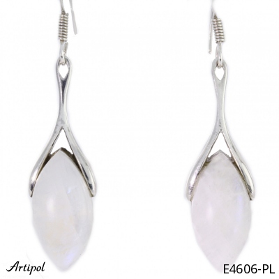 Earrings E4606-PL with real Rainbow Moonstone