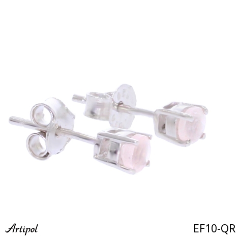 Earrings EF10-QR with real Rose quartz