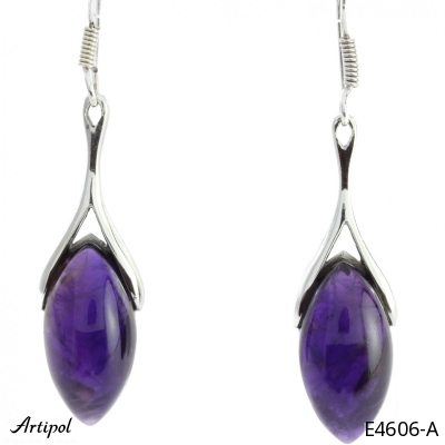 Earrings E4606-A with real Amethyst