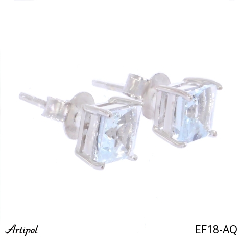 Boucles d'oreilles EF18-AQ en Aigue-marine véritable