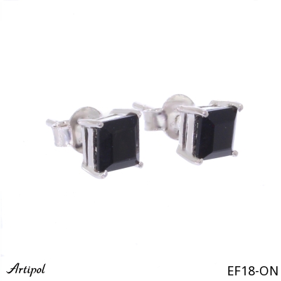 Boucles d'oreilles EF18-ON en Onyx noir véritable