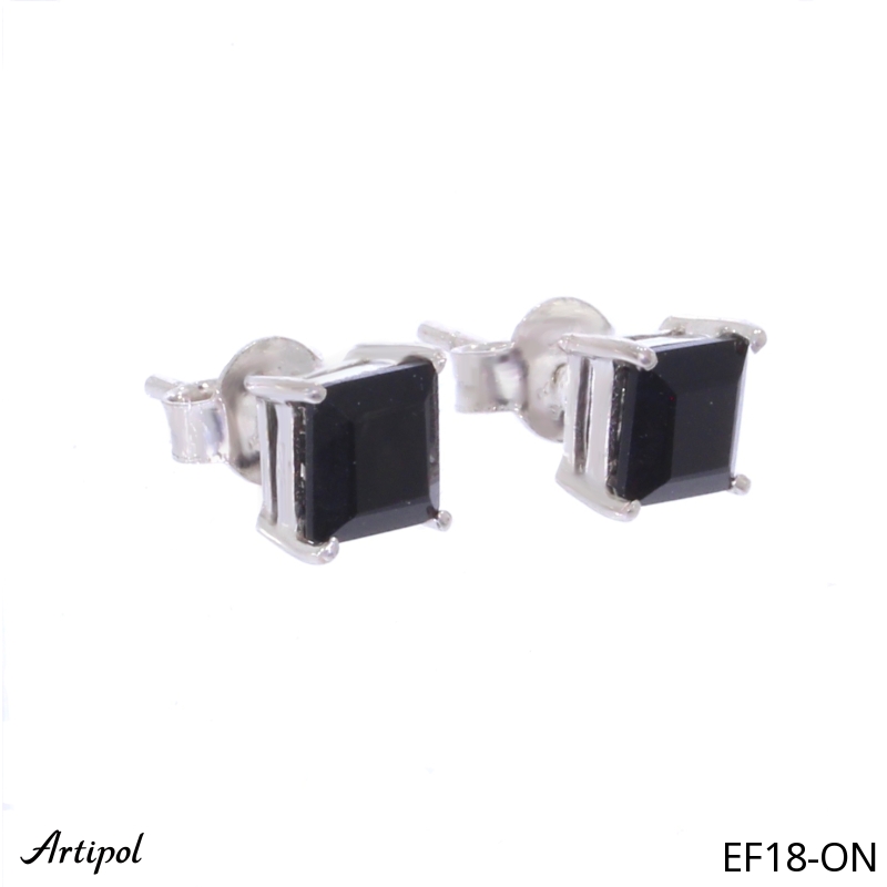 Boucles d'oreilles EF18-ON en Onyx noir véritable