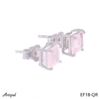 Earrings EF18-QR with real Rose quartz